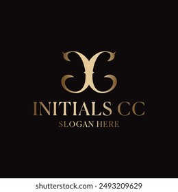 Minimalist Luxury Initials CC Logo Vector Illustration