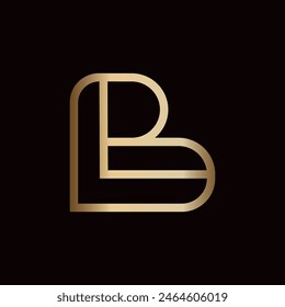 Minimalist Luxury Initials LB or BL Logo