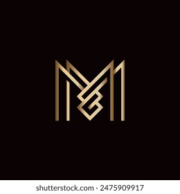 Minimalist Luxury Initials MM Logo Icon Vector