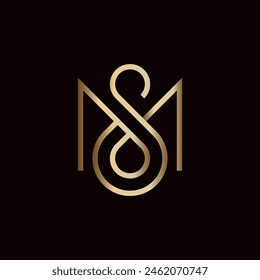 Minimalist Luxury Initials SM o MS Logo