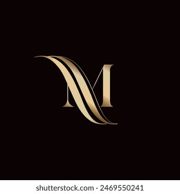 Minimalist Luxury Letter M Logo Icon Vector