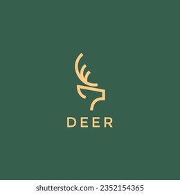 
Minimalist and luxury line art deer logo symbol design, simple.