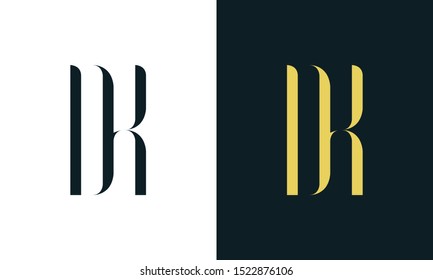 Minimalist luxury line art letter DK logo. This logo icon incorporate with two letter D and K in the creative way. It will be suitable for Restaurant, Royalty, Boutique, Hotel, Heraldic, Jewelry.
