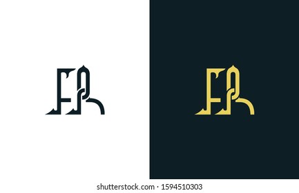 Minimalist luxury line art letter FR logo. This logo icon incorporate with two Arabic letter in the creative way.