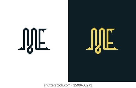 Minimalist luxury line art letter ME logo. This logo icon incorporate with two Arabic letter in the creative way.