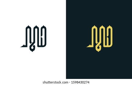 Minimalist luxury line art letter MD logo. This logo icon incorporate with two Arabic letter in the creative way.