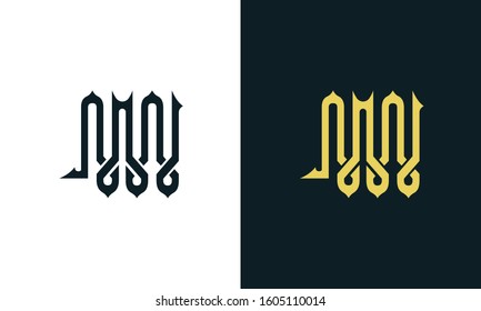Minimalist luxury line art letter NW logo. This logo icon incorporate with two Arabic letter in the creative way. It will be suitable for Royalty and Islamic related brand or company. 