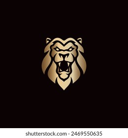 Minimalist Luxury Lion Logo Icon Vector