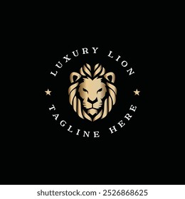 Minimalist Luxury Lion Logo Vector Illustration