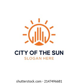 minimalist and luxury logo concept for city of the sun
