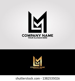 minimalist and luxury logo with lines that make up the letters M and L