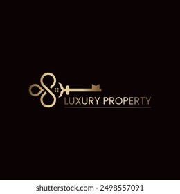 Ilustración vectorial de Logotipo de Propiedad de Lujo Minimalista