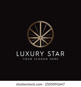 Logotipo de estrella de lujo minimalista Ilustración vectorial 