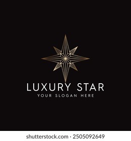 Minimalist Luxury Star Logo Vector Illustration 