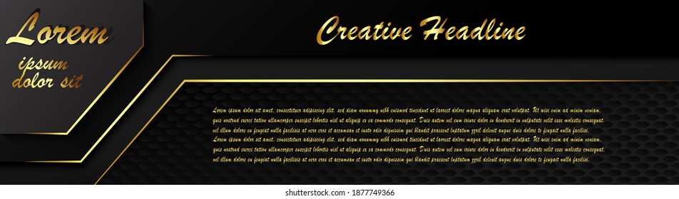 minimalist luxury web banner template with modern adn black gold color fit for your website,web store,promotion,marketing,business, and etc