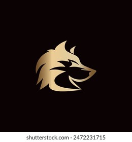 Minimalist Luxury Wolf Logo Icon Vector