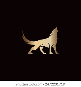 Minimalist Luxury Wolf Logo Icon Vector