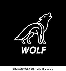 Vetor minimalista de logotipo de lobo de luxo.