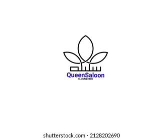 minimalist luxuy queen crown princess saloon logo