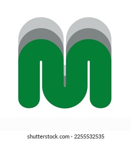 elemento de logotipo de letra M minimalista sobre blanco