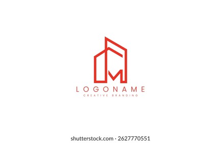 Logotipo M minimalista para marca e identidade.