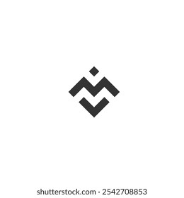 Minimalista M logotipo ícone design de vetor plano