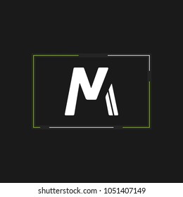 Minimalist M Logo Inside Square Shape Vector
