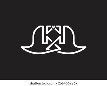 Minimalista m amor logo Vector diseño Plantilla