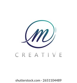 Minimalist M Monogram Logo for Creative Studio and Branding Agency Concepts