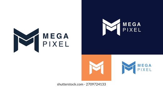 Minimalist M Monogram Logo – Geometric Line Style Mark for Corporate Startup
