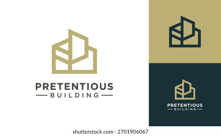 Minimalista Magnífico edificio de inspiración de diseño de Vector.	