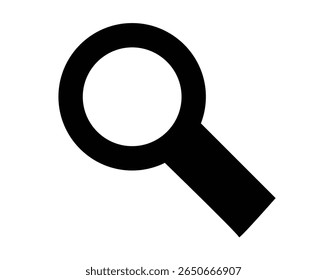 Minimalist Magnifying Glass Icon for Search Interface Design, Vector file.