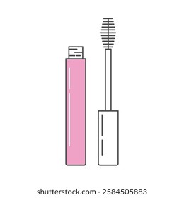 Minimalist make up icon in a modern, thin-line style with pink accents. Ideal for beauty, skincare branding, spa, wellness, product packaging, social media, and digital marketing.