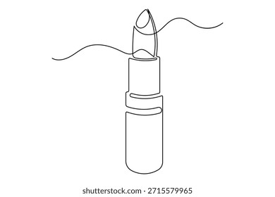 Maquillaje minimalista lápiz labial línea continua dibujo contorno de estilo simple