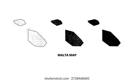 Minimalist malta map vector illustration