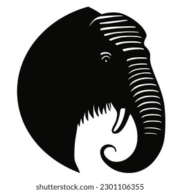 Minimalist Mammoth Silhouette Vector Logo