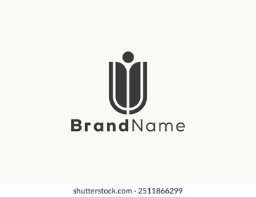 Minimalist man logo design template. Modern style man logo