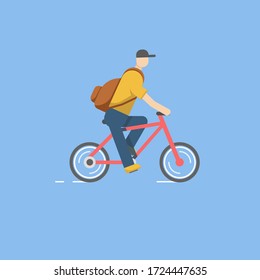 minimalist man plays cycle red
