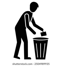 A minimalist man throwing out garbage