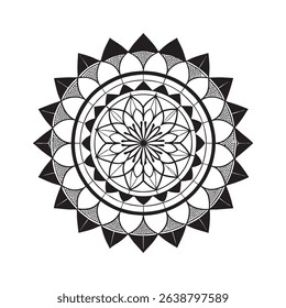 a minimalist mandala with a central circular moti  graphic design