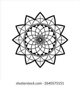    a minimalist mandala with a central circular moti 