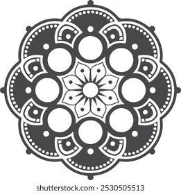 Minimalist Mandala Illustration, Pure Geometry