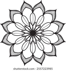 Minimalist Mandala Line Art in Vector Style