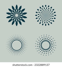 Mandala minimalista Forma de sol ornamental para el adhesivo para el producto orgánico