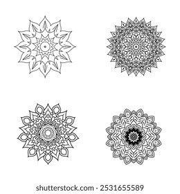 Mandala minimalista con patrones simétricos  