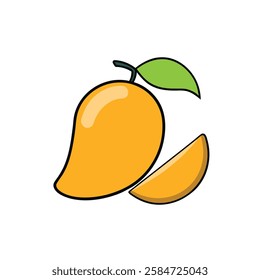 Minimalist Mango Icon for Fruit and Food Branding.