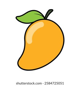 Minimalist Mango Icon for Fruit and Food Branding.