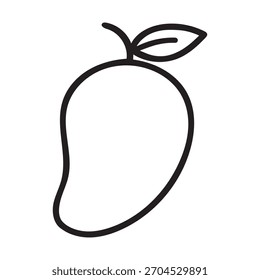 Esquema de mango minimalista con hoja – Black Line Art