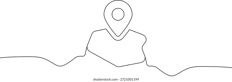 Minimalistisches Kartenmarkierungssymbol mit durchgehendem Liniendesign
