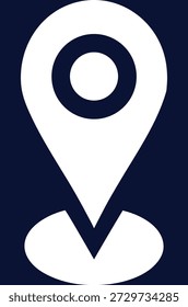 Icono de marcador de mapa minimalista con efecto de semitono - símbolo de pin de Locación para navegación, GPS y representación de datos geográficos